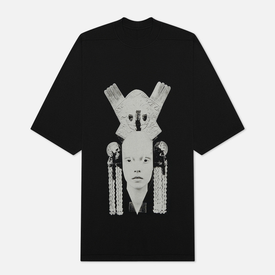 Мужская футболка Rick Owens DRKSHDW Tecuatl Aztec Mask Jumbo Oversized Fit Black/Pearl