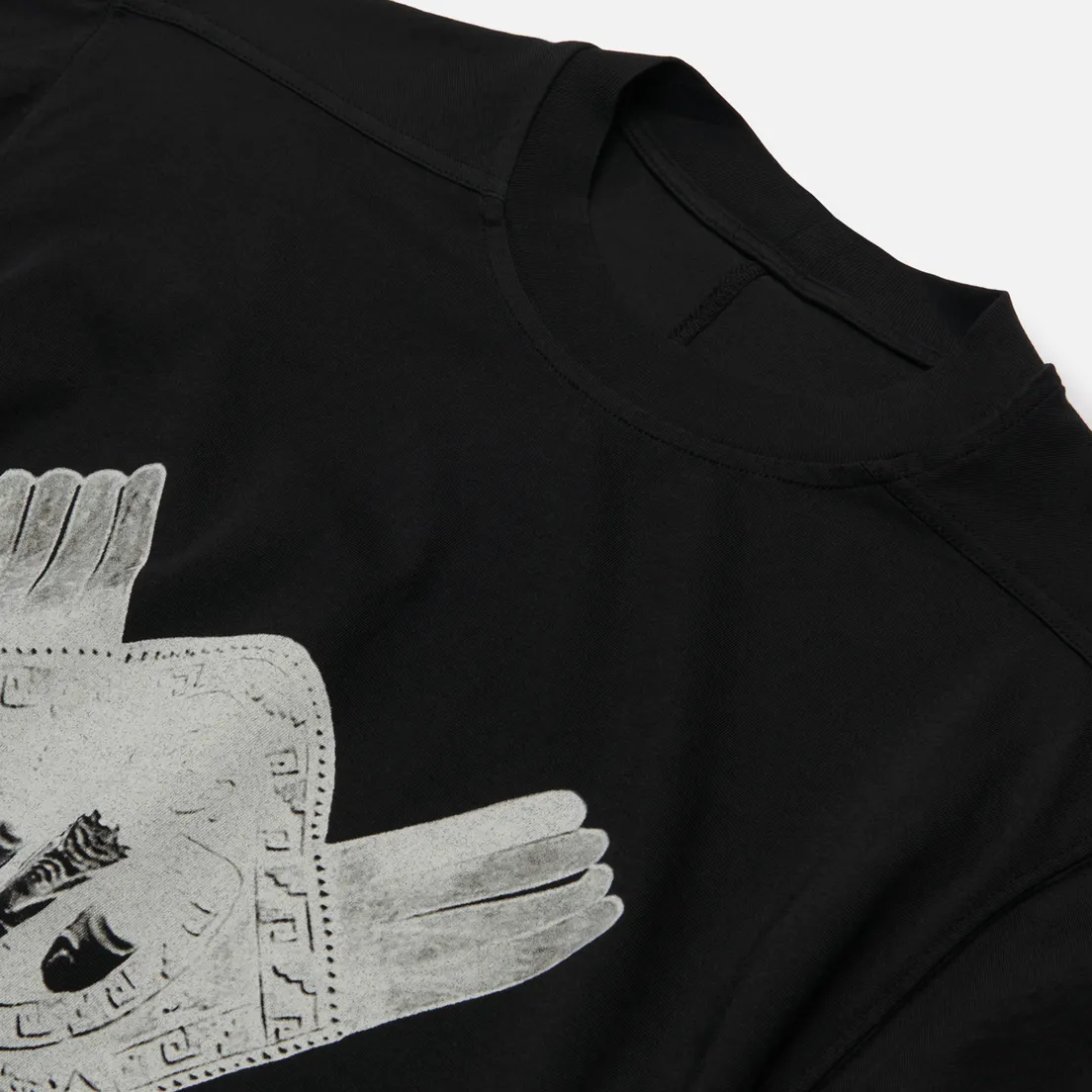 Rick Owens DRKSHDW Мужская футболка Tecuatl Aztec Mask Jumbo Oversized Fit