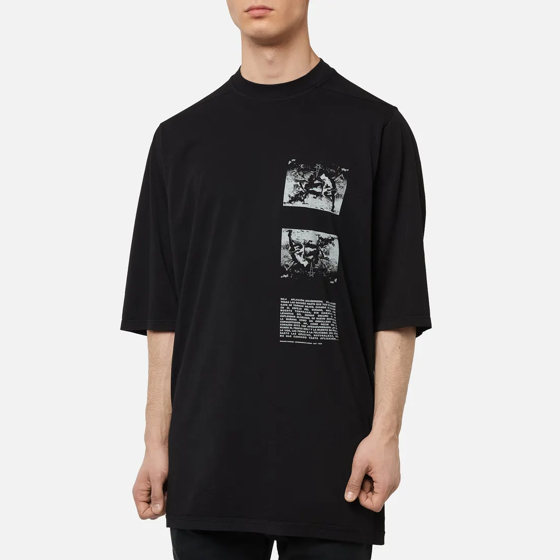 Rick Owens DRKSHDW Мужская футболка Tecuatl Pentagram Jumbo Oversized Fit
