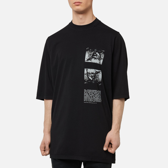 Мужская футболка Rick Owens DRKSHDW Tecuatl Pentagram Jumbo Oversized Fit Black/Pearl