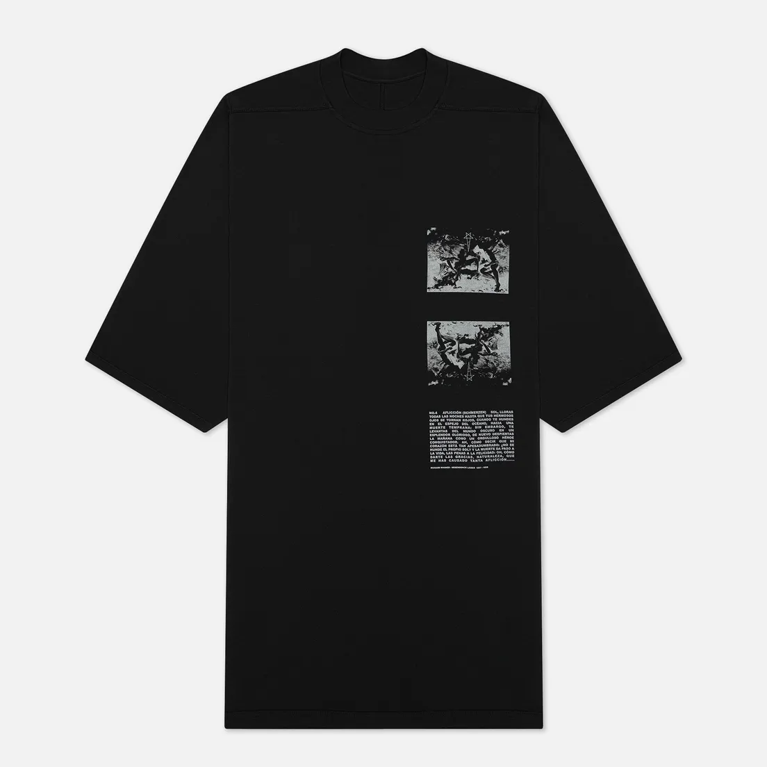 Rick Owens DRKSHDW Мужская футболка Tecuatl Pentagram Jumbo Oversized Fit