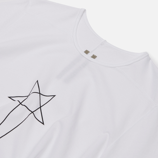 Мужская футболка Rick Owens DRKSHDW Tecuatl Pentagram Level Chalk White/Black