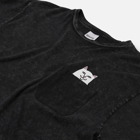 Мужская футболка RIPNDIP Lord Nermal Pocket Black Mineral Wash