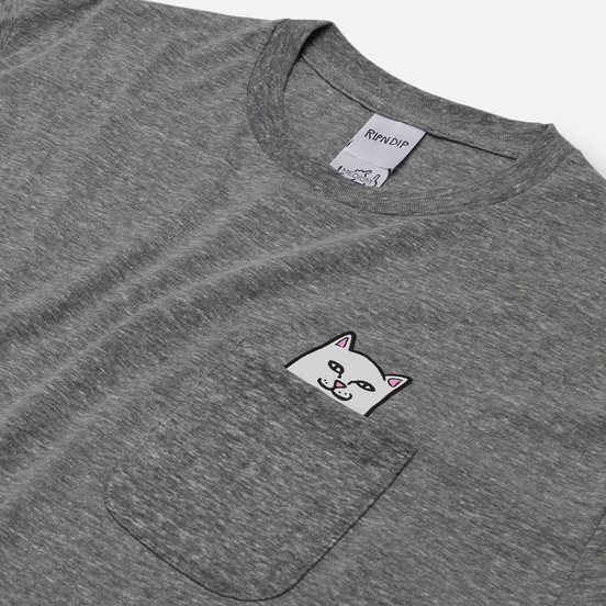 Мужская футболка RIPNDIP Lord Nermal Pocket Heather Grey