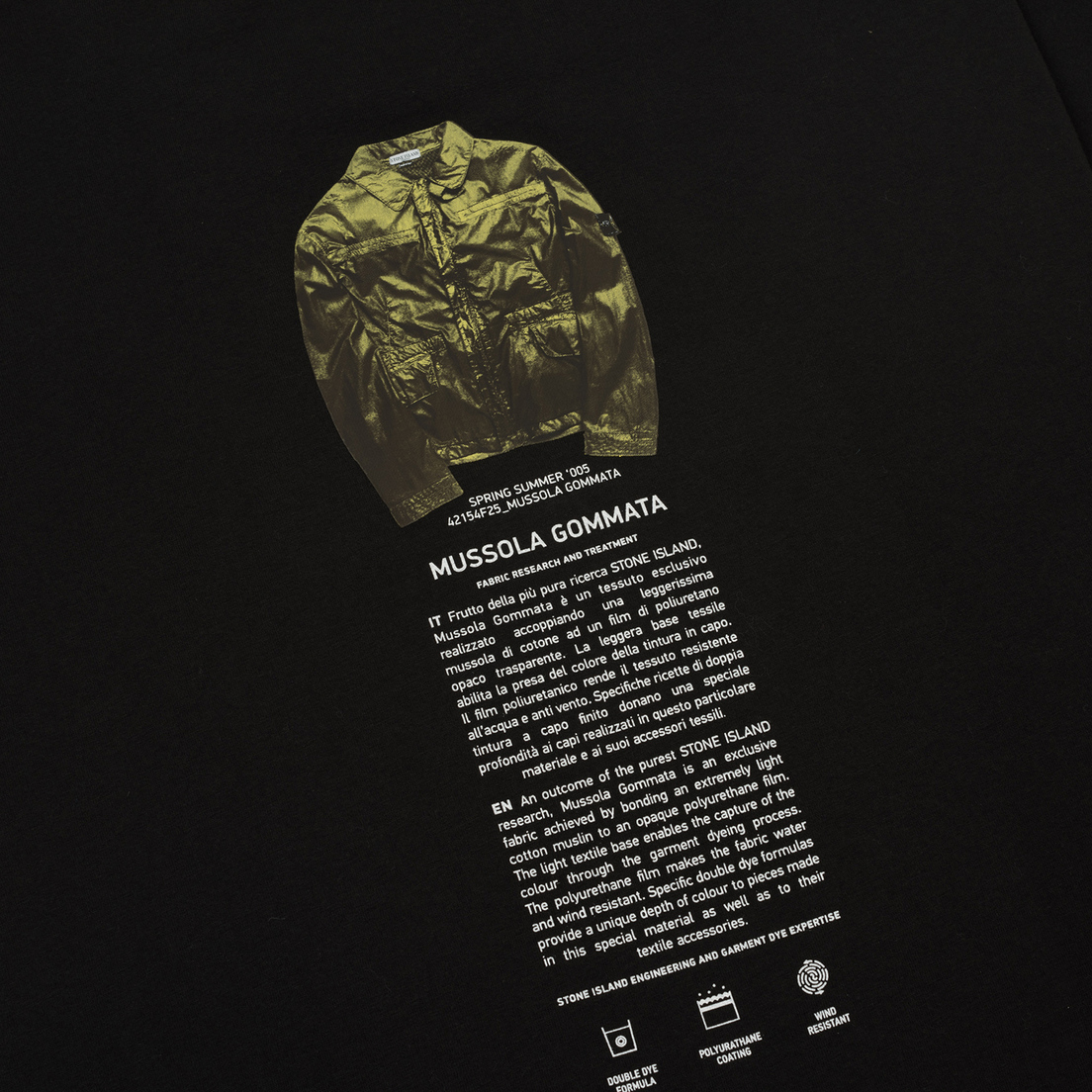 Stone Island Мужская футболка Archivio Project Mussola Gommata
