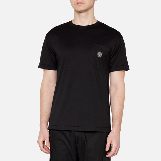 Мужская футболка Stone Island Pocket Patch Black