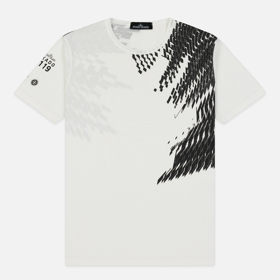 Мужская футболка Stone Island Shadow Project 7119 Print Natural White