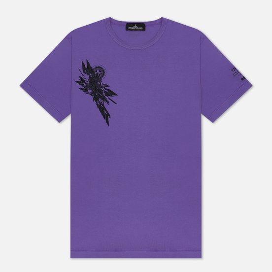 Мужская футболка Stone Island Shadow Project 7219 CXADO Print Lavender