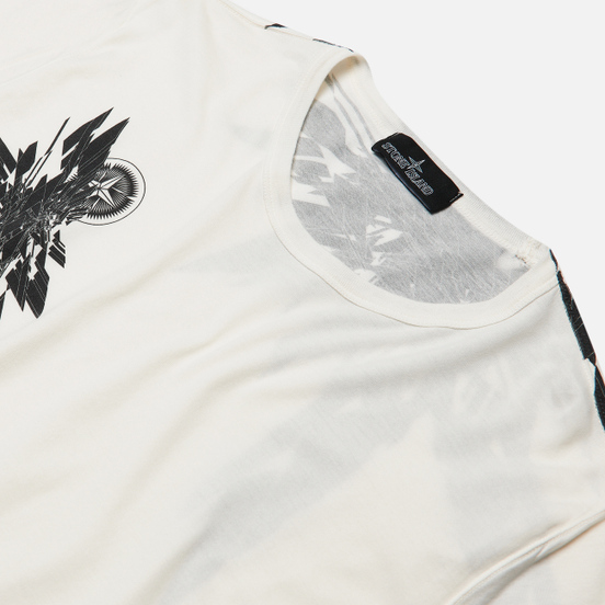 Мужская футболка Stone Island Shadow Project 7219 CXADO Print Natural White
