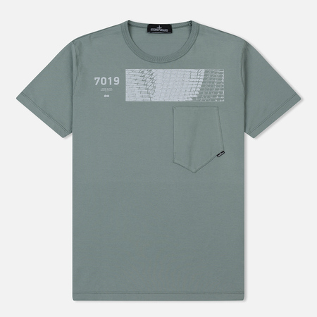 Мужская футболка Stone Island Shadow Project Geometric Print Front Sage Green