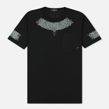 Мужская футболка Stone Island Shadow Project Long Print Pocket Black