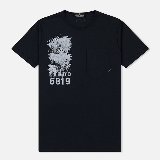 Мужская футболка Stone Island Shadow Project Mako Jersey Pocket Navy Blue