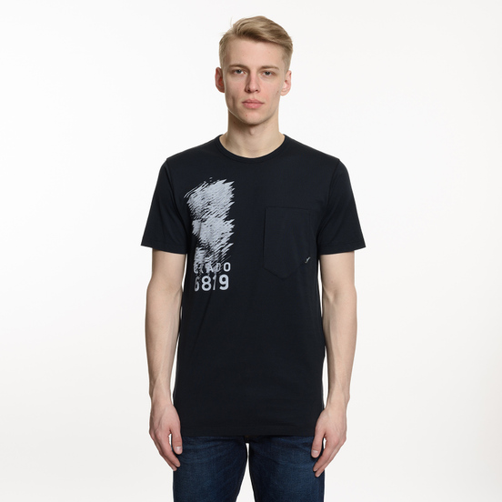 Мужская футболка Stone Island Shadow Project Mako Jersey Pocket Navy Blue