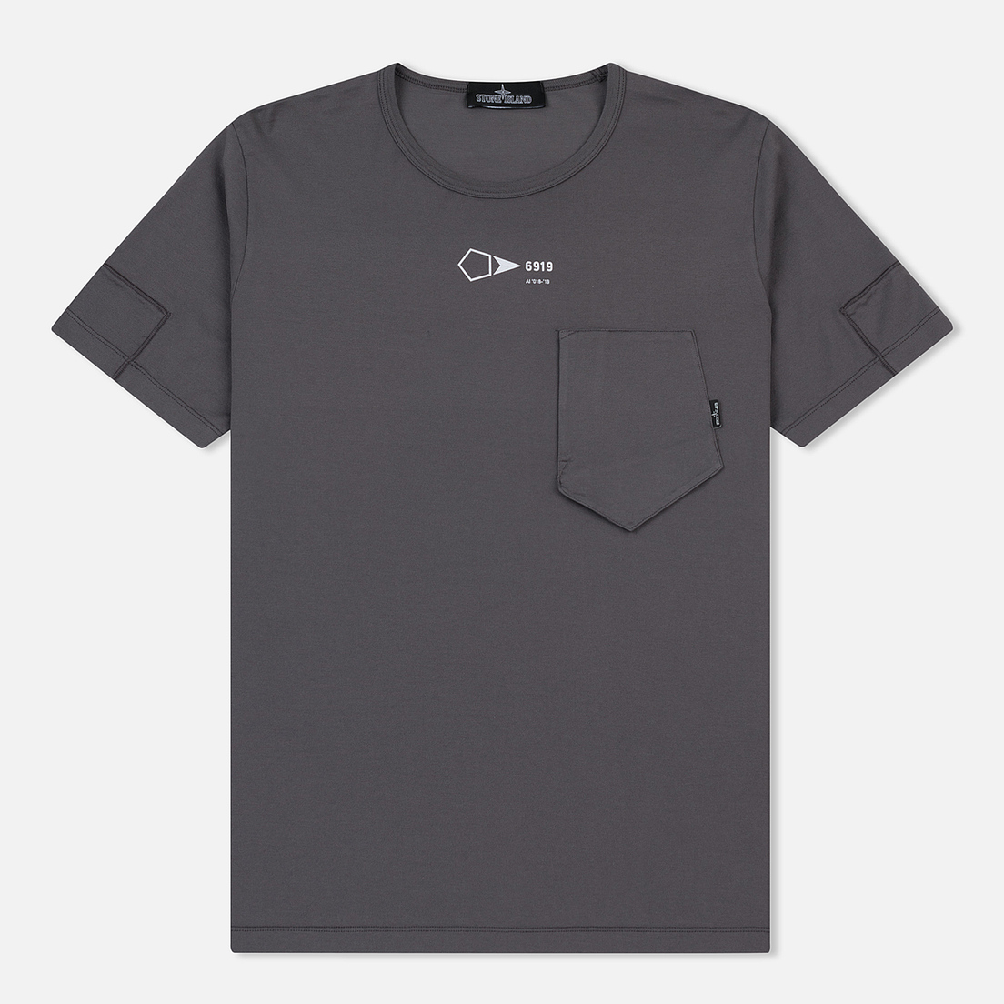 Stone Island Shadow Project Мужская футболка Printed Catch Pocket Garment Dyed