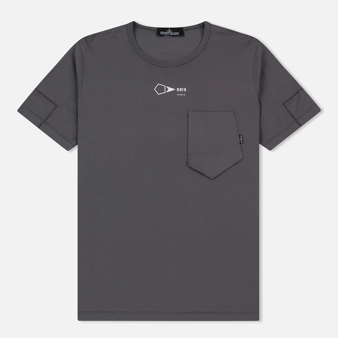 Stone Island Shadow Project Мужская футболка Printed Catch Pocket Garment Dyed