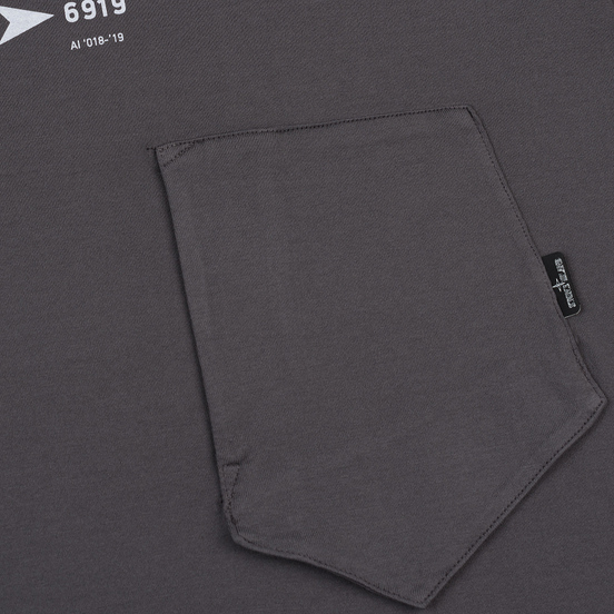 Мужская футболка Stone Island Shadow Project Printed Catch Pocket Garment Dyed Dark Grey