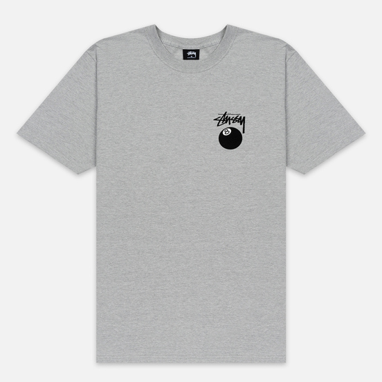 Мужская футболка Stussy 8 Ball Grey Heather/Black