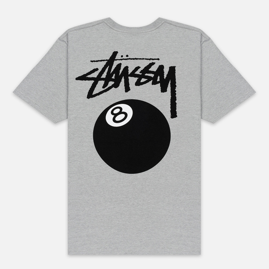 Мужская футболка Stussy 8 Ball Grey Heather/Black