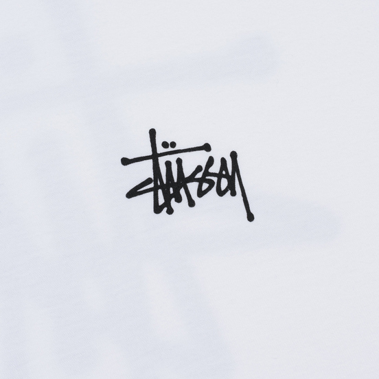 Мужская футболка Stussy Basic Stussy Printed Logo White/Black