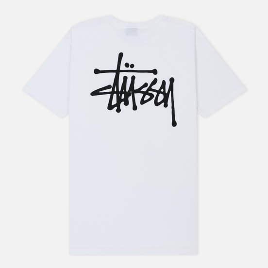 Мужская футболка Stussy Basic Stussy Printed Logo White/Black