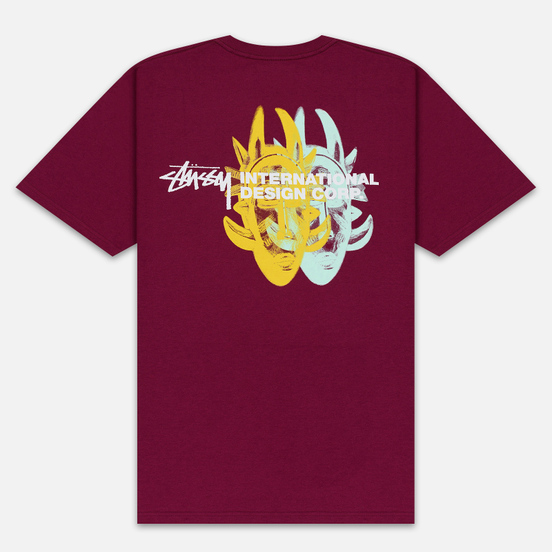 Мужская футболка Stussy Double Mask Wine