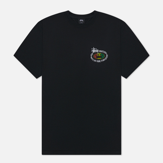 Мужская футболка Stussy Rasta Oval Pigment Dyed Black