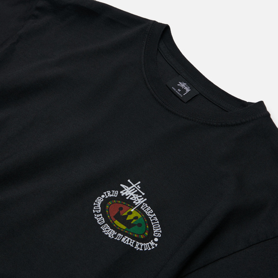 Мужская футболка Stussy Rasta Oval Pigment Dyed Black