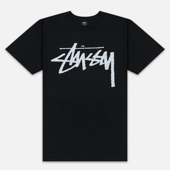 Мужская футболка Stussy Stock Pigment Dyed Black/White