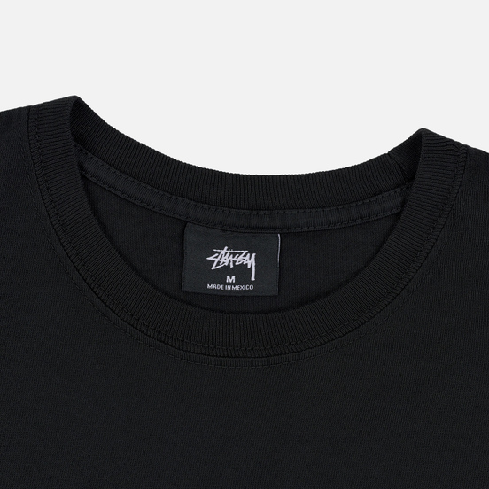 Мужская футболка Stussy Stock Pigment Dyed Black/White
