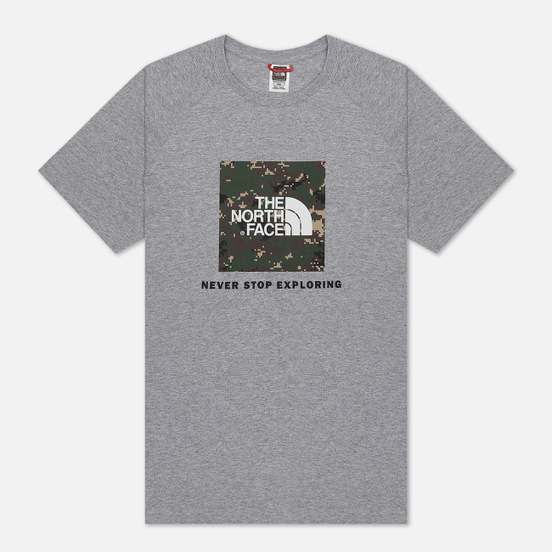 Мужская футболка The North Face SS Rag Red Box TNF Light Grey Heather/English Green