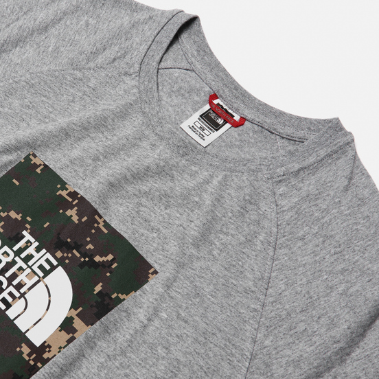 Мужская футболка The North Face SS Rag Red Box TNF Light Grey Heather/English Green