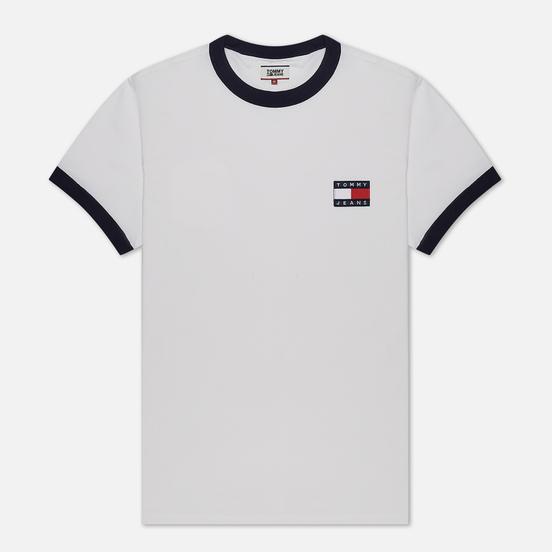 Мужская футболка Tommy Jeans Branded Ringer White/Twilight Navy