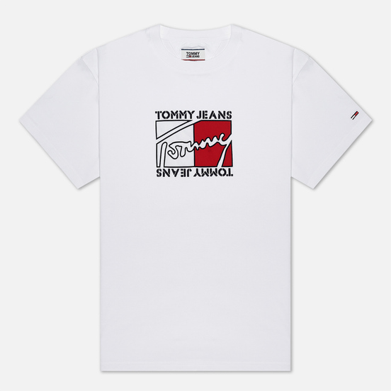 Мужская футболка Tommy Jeans Flag Script Classic White