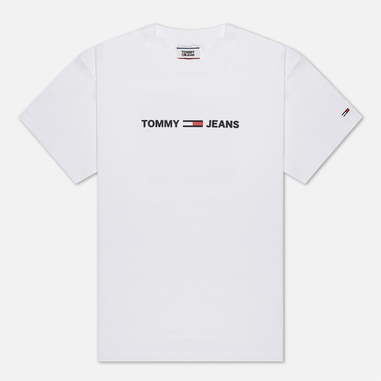 Мужская футболка Tommy Jeans Straight Small Logo Regular Fit Classic White