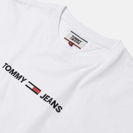 Мужская футболка Tommy Jeans Straight Small Logo Regular Fit Classic White