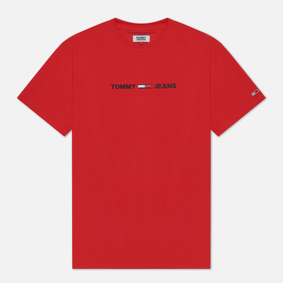 Мужская футболка Tommy Jeans Straight Small Logo Regular Fit Deep Crimson