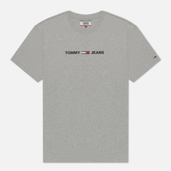 Мужская футболка Tommy Jeans Straight Small Logo Regular Fit Light Grey Heather