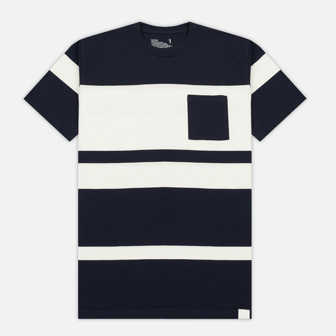 Мужская футболка White Mountaineering Multi Border Pocket Navy/White