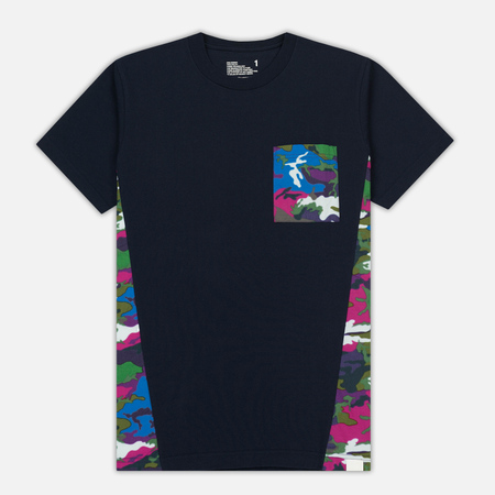 Мужская футболка White Mountaineering Spectrum Camouflage Printed Contrast Navy