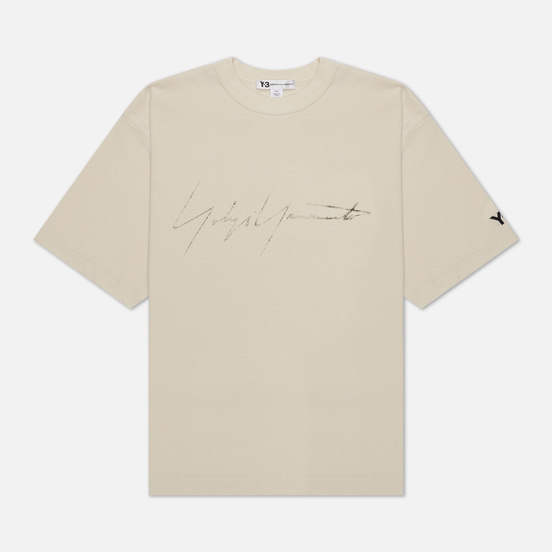 Мужская футболка Y-3 Distressed Signature Ecru