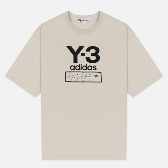 Мужская футболка Y-3 Stacked Logo FW19 Ecru