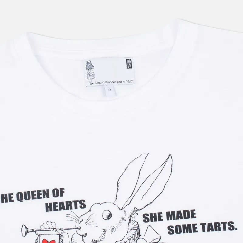YMC Мужская футболка x British Library Alice in Wonderland White Rabbit