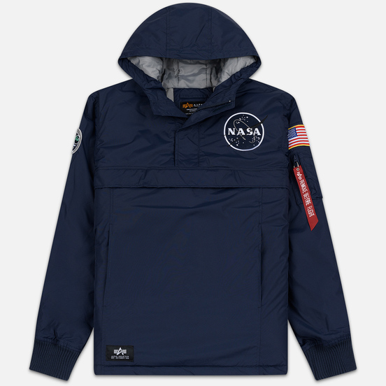 Мужская куртка анорак Alpha Industries NASA Replica Blue