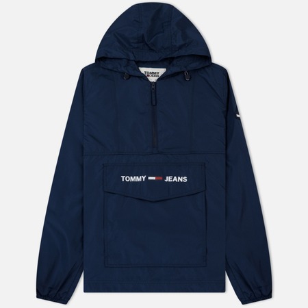 Мужская куртка анорак Tommy Jeans Nylon Shell Solid Popover Black Iris
