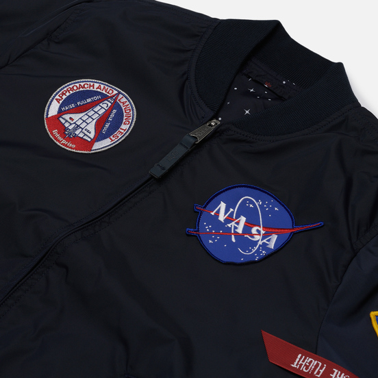 Мужская куртка бомбер Alpha Industries MA-1 TT NASA Reversible II Replica Blue
