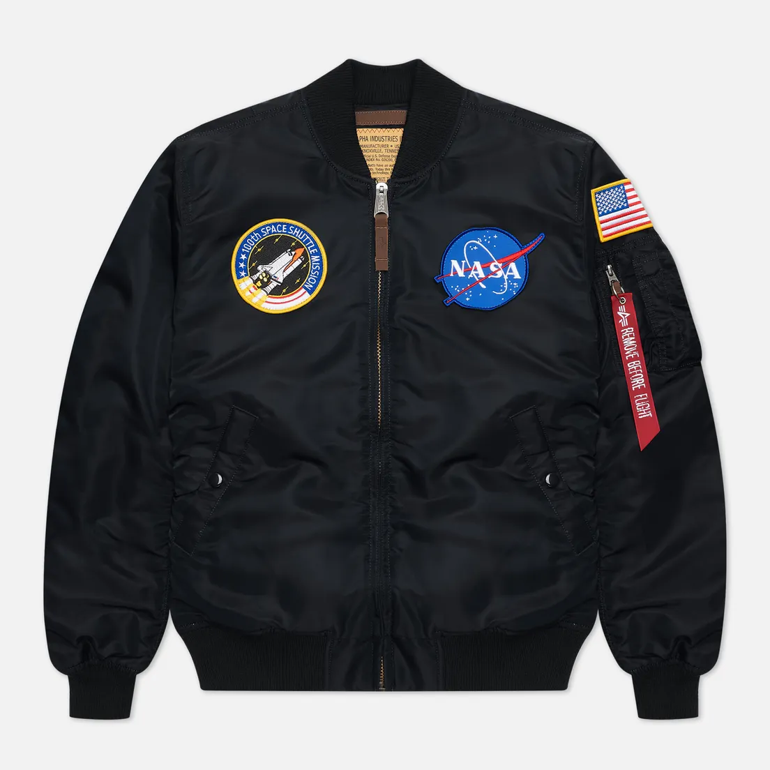 Alpha Industries Мужская куртка бомбер NASA MA-1 VF