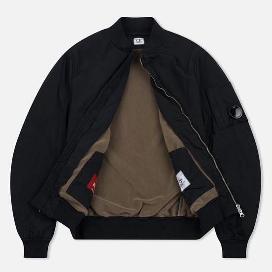Мужская куртка бомбер C.P. Company Nycra MA-1 Over-Dyed Polar Fleece Lining Black