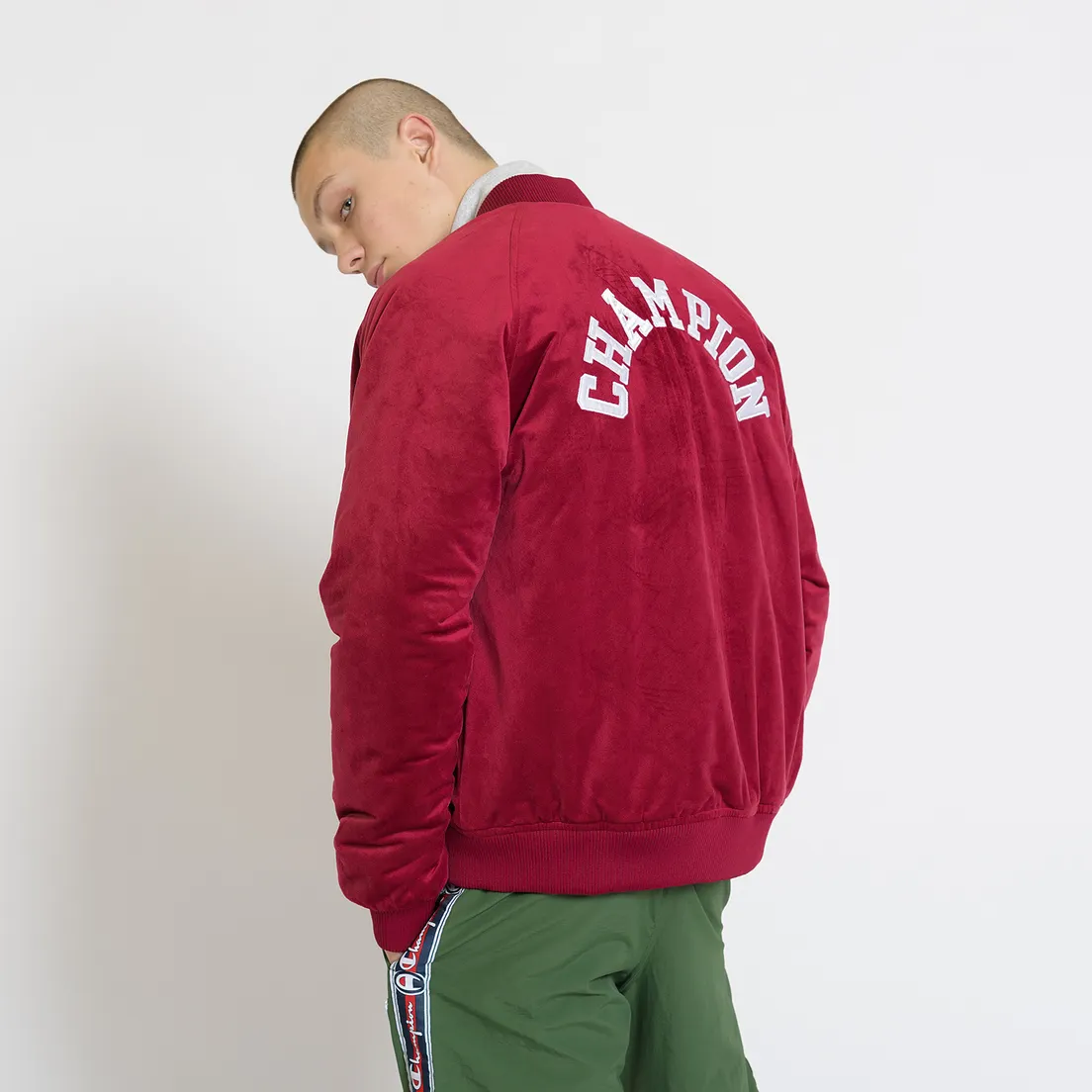 Champion Reverse Weave Мужская куртка бомбер Velvet Logo Backside