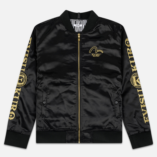 Мужская куртка бомбер Evisu Embroidered Hannya Heraldry MA-1 Black