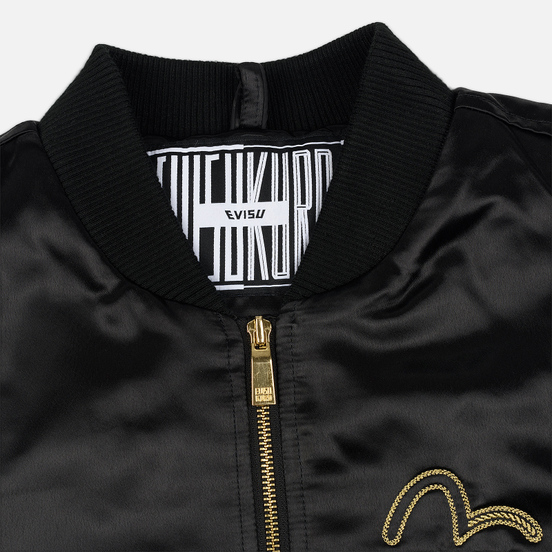 Мужская куртка бомбер Evisu Embroidered Hannya Heraldry MA-1 Black